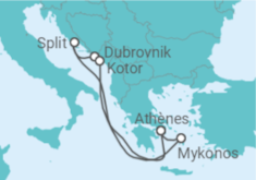 Itinéraire -  Croatie, Monténégro, Grèce - Virgin Voyages