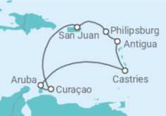 Itinéraire -  Curaçao, Aruba, Sainte Lucie, Antigua et Barbuda, Saint Martin - Virgin Voyages