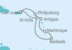 Itinéraire -  Barbade, Martinique, Antigua et Barbuda, Saint Martin - Virgin Voyages