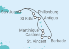 Itinéraire -  Saint Martin, Antigua et Barbuda, Martinique, Sainte Lucie, Barbade - Virgin Voyages