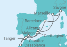 Itinéraire -  Espagne, Maroc, Gibraltar, France - Costa Croisières