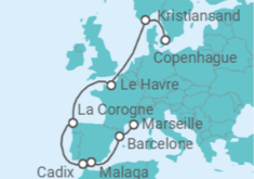 Itinéraire -  France, Espagne - Costa Croisières