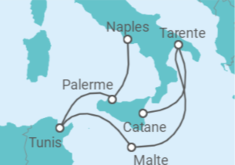 Itinéraire -  Italie, Malte, Tunisie - Costa Croisières