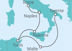 Itinéraire -  Malte, Tunisie, Italie - Costa Croisières