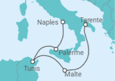 Itinéraire -  Malte, Tunisie, Italie - Costa Croisières