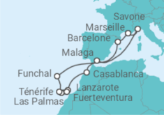 Itinéraire -  Iles Canaries et Madère - Costa Croisières