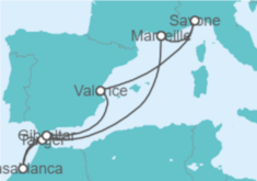 Itinéraire -  France, Maroc, Gibraltar, Espagne - Costa Croisières