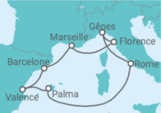 Itinéraire -  Italie, France, Espagne - MSC Croisières