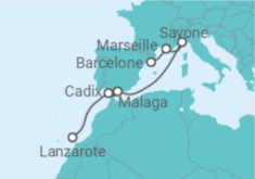 Itinéraire -  France, Italie, Espagne - Costa Croisières