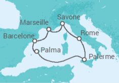Itinéraire -  France, Espagne, Italie - Costa Croisières