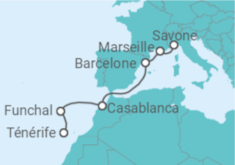 Itinéraire -  Portugal, Maroc, Espagne, France - Costa Croisières