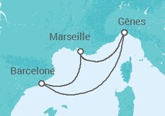 Itinéraire -  Italie, Espagne - Costa Croisières