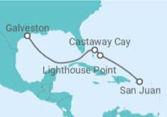 Itinéraire -  Bahamian Cruise from San Juan ending in Galveston - Disney Cruise Line