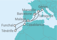 Itinéraire -  Maroc, Espagne, Portugal, France, Italie - MSC Croisières