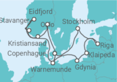 Itinéraire -  Allemagne, Pologne, Lituanie, Lettonie, Suède, Danemark, Norvège - MSC Croisières