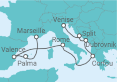 Itinéraire -  Espagne, Italie, Grèce, Croatie - MSC Croisières