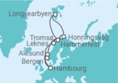 Itinéraire -  Fjords, Spitzberg et Cap Nord - MSC Croisières