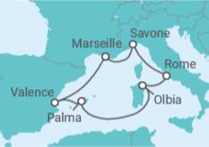 Itinéraire -  Italie, Espagne, France - Costa Croisières