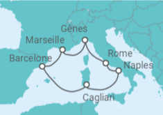 Itinéraire -  Éclat de la Méditerranée 2025 - Costa Croisières