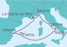 Itinéraire -  Espagne, Italie - Costa Croisières