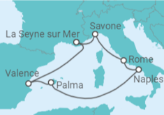 Itinéraire -  Espagne, Italie - Costa Croisières