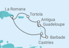 Itinéraire -  Sainte Lucie, Barbade, Guadeloupe, Antigua et Barbuda, Iles Vierges Britanniques - Costa Croisières