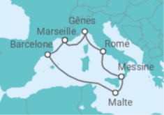 Itinéraire -  Italie, Malte, Espagne, France - MSC Croisières