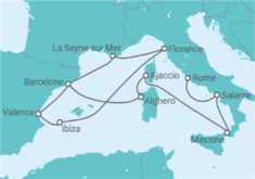 Itinéraire -  De Barcelone à Rome (Civitavecchia) - Cunard