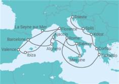 Itinéraire -  De Barcelone à Trieste (Italie) - Cunard