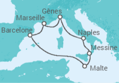 Itinéraire -  Italie, Malte, Espagne - MSC Croisières