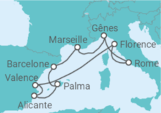 Itinéraire -  France, Espagne, Italie - MSC Croisières