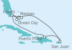 Itinéraire -  Bahamas, Porto Rico, États-Unis - MSC Croisières