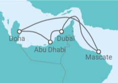 Itinéraire -  Emirats Arabes Unis, Qatar, Oman - Costa Croisières