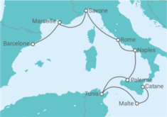 Itinéraire -  France, Italie, Tunisie, Malte - Costa Croisières