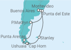 Itinéraire -  Uruguay, Argentine, Chili - Celebrity Cruises