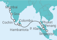 Itinéraire -  De Singapour à Bombay (Inde) - Celebrity Cruises