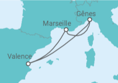 Itinéraire -  Italie, Espagne - MSC Croisières