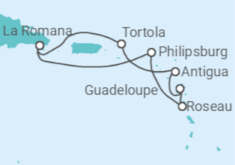 Itinéraire -  Saint Martin, Guadeloupe, Antigua et Barbuda, Iles Vierges Britanniques - Costa Croisières