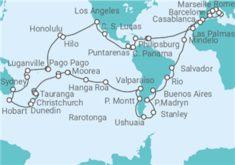 Itinéraire -  Tour du Monde 2027 MSC - MSC Croisières