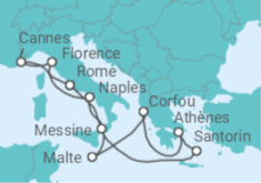 Itinéraire -  Grèce, Malte, Italie, France - Norwegian Cruise Line