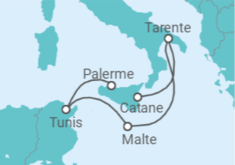 Itinéraire -  Italie, Malte, Tunisie - Costa Croisières