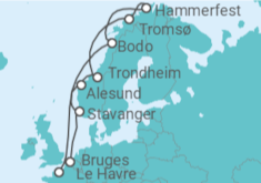 Itinéraire -  À la recherche des Aurores Boréales - CFC Compagnie Française de Croisières