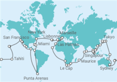 Itinéraire -  Tour du Monde 2027 Costa - Costa Croisières