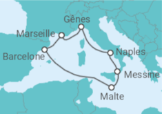 Itinéraire -  Italie, Malte, Espagne - MSC Croisières