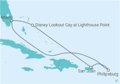 Itinéraire -  Porto Rico, Saint Martin - Disney Cruise Line