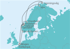 Itinéraire -  Soleil de Minuit et Fjords de Norvège - CFC Compagnie Française de Croisières
