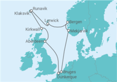 Itinéraire -  Héritages Vikings et îles Féroé - CFC Compagnie Française de Croisières