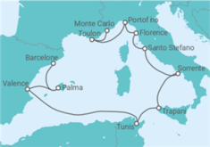 Itinéraire -  De Barcelone à Monte Carlo (Monaco) - Silversea