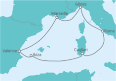 Itinéraire -  Italie, France, Espagne - MSC Croisières