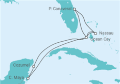 Itinéraire -  Bahamas, Mexique, États-Unis - MSC Croisières